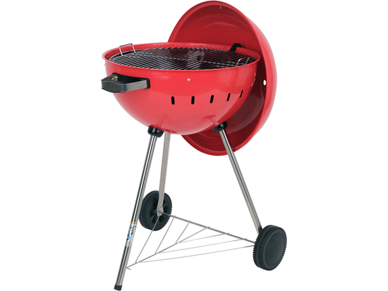 GRILL WĘGLOWY OKRĄGŁY 54CM CZERWONY