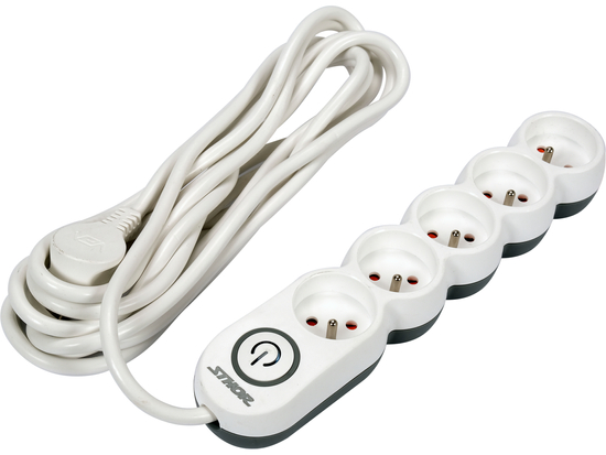 PRZEDŁUŻACZ LISTWA ZASILAJĄCA 5 GNIAZD Z UZIEMIENIEM WYŁĄCZNIK 5M 1,5MM2