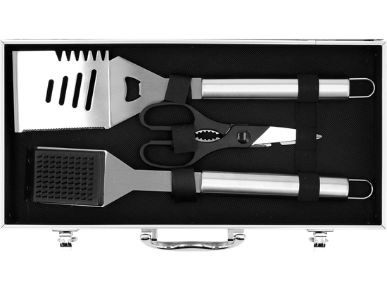 ZESTAW W WALIZCE DO GRILLOWANIA 7SZT, STAL NIERDZEWNA