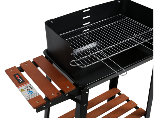 GRILL WĘGLOWY Z PÓŁKĄ BOCZNĄ, RUSZT 48X26.5CM