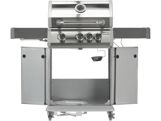 GRILL GAZOWY ITAMI 3+1 STAL NIERDZEWNA 11,5KW, Z SZYBĄ