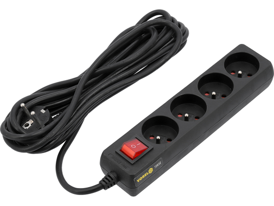 PRZEDŁUŻACZ ELEKTRYCZNY 4 GNIAZDA 5M Z WYŁ.