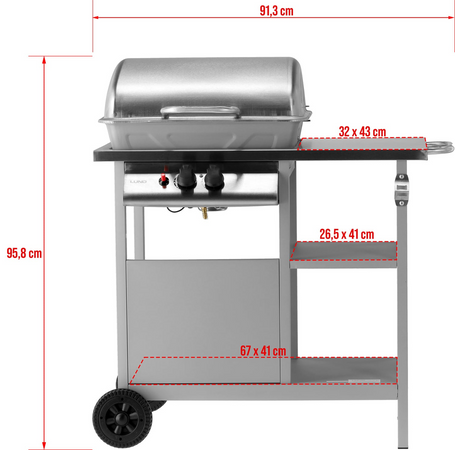 GRILL GAZOWY BAVEN, 2 PALNIKI 5,5KW S/S