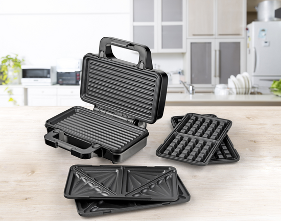 OPIEKACZ 900W 3W1 XXL, PŁYTY GRILLOWE, DO TOSTÓW I DO GOFRÓW