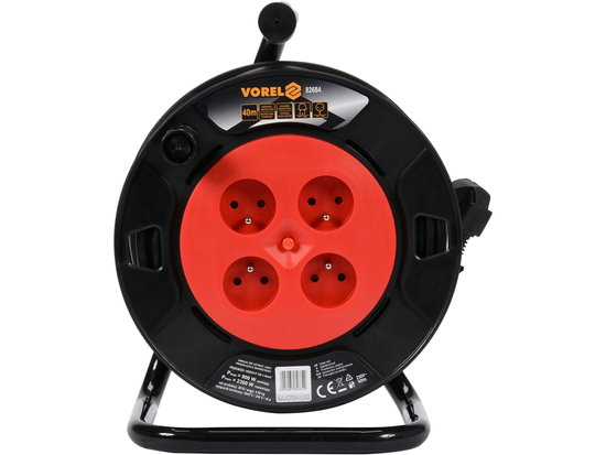 PRZEDŁUŻACZ BĘBNOWY, 4 GNIAZDA, 3X1MM2, 25M