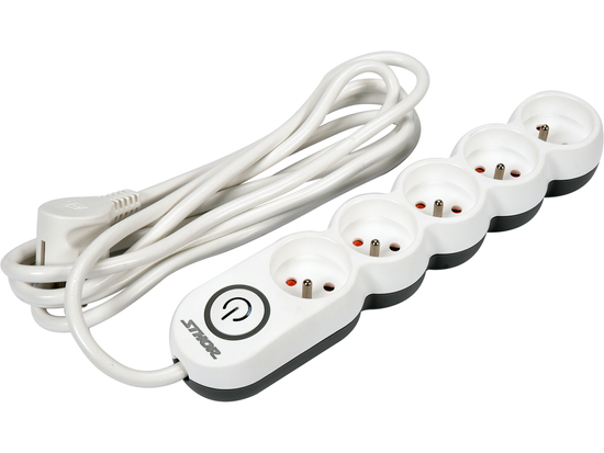 PRZEDŁUŻACZ LISTWA ZASILAJĄCA 5 GNIAZD Z UZIEMIENIEM WYŁĄCZNIK 3M 1,5MM2