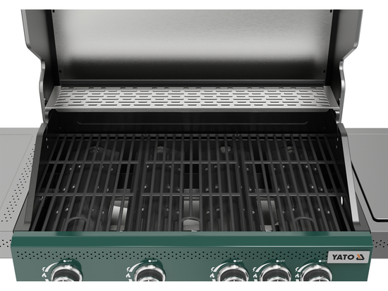 GRILL GAZOWY ITAMI 4+1, 14,5KW, Z SZYBĄ, ZIELONY