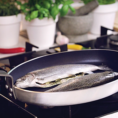 ALUMINIOWA PATELNIA DO RYB Z POWŁOKĄ PTFE 400X290MM