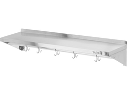 PÓŁKA WISZĄCA Z RANTEM I HACZYKAMI POJEDYNCZA 1000X300X180MM