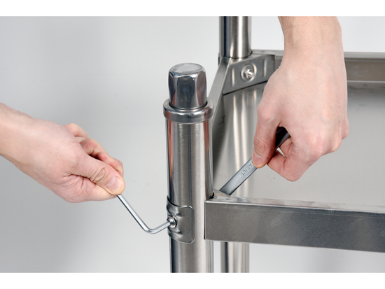 SKŁADANY STÓŁ PRZYŚCIENNY Z PÓŁKĄ 1200X700XH850+100MM