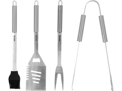ZESTAW DO GRILLOWANIA 4 SZT, STAL NIERDZEWNA