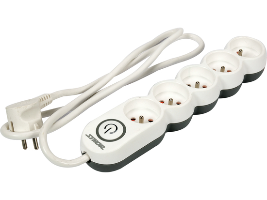 PRZEDŁUŻACZ LISTWA ZASILAJĄCA 5 GNIAZD Z UZIEMIENIEM WYŁĄCZNIK 1,5M 1,5MM2