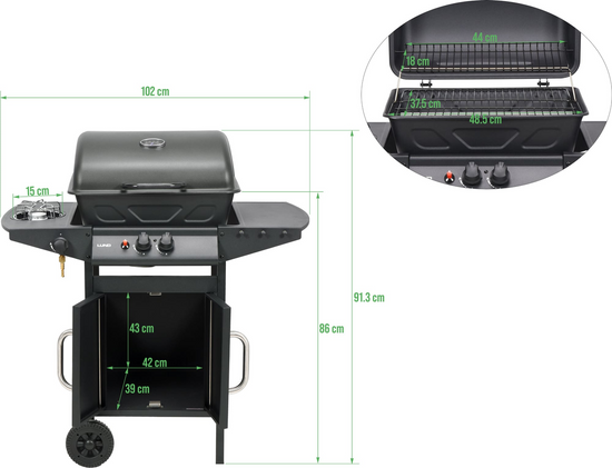 GRILL GAZOWY BAVEN 2+1, 8KW