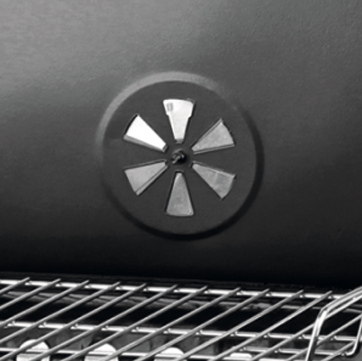 GRILL WĘGLOWY Z POKRYWĄ I REGULACJĄ RUSZTU, 45X40CM