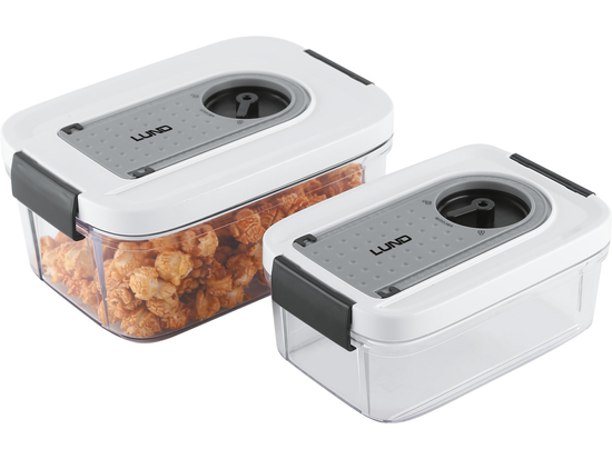 POJEMNIKI PRÓŻNIOWE 0,75L, 1,5L, MOŻLIWOŚĆ ZAZNACZENIA DATY NA POKRYWIE