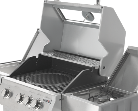 GRILL GAZOWY ITAMI 3+1 STAL NIERDZEWNA 11,5KW, Z SZYBĄ