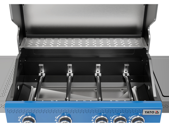 GRILL GAZOWY ITAMI 4+1, 14,5KW, Z SZYBĄ, NIEBIESKI