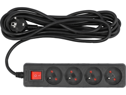 PRZEDŁUŻACZ ELEKTRYCZNY 4 GNIAZDA 5M Z WYŁ.
