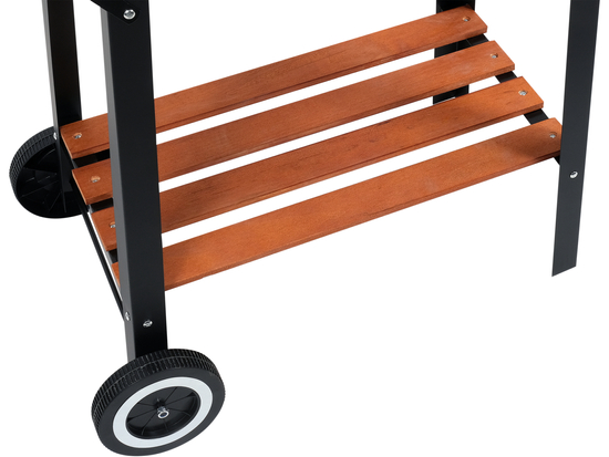 GRILL WĘGLOWY Z PÓŁKĄ BOCZNĄ, RUSZT 48X26.5CM