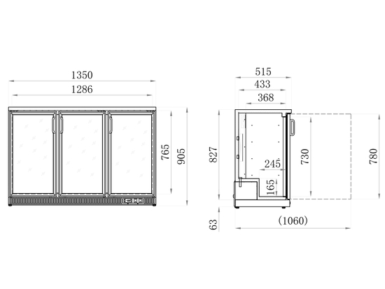WITRYNA CHŁODNICZA DO BUTELEK 3-DRZWIOWA