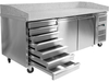 STÓŁ CHŁODNICZY 2-DRZWIOWY DO PIZZY Z 7 SZUFLADAMI I BLATEM GRANITOWYM