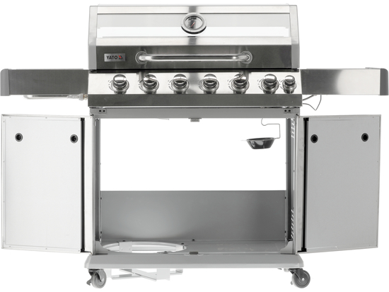 GRILL GAZOWY ITAMI 6+1 STAL NIERDZEWNA 20,5KW, Z SZYBĄ