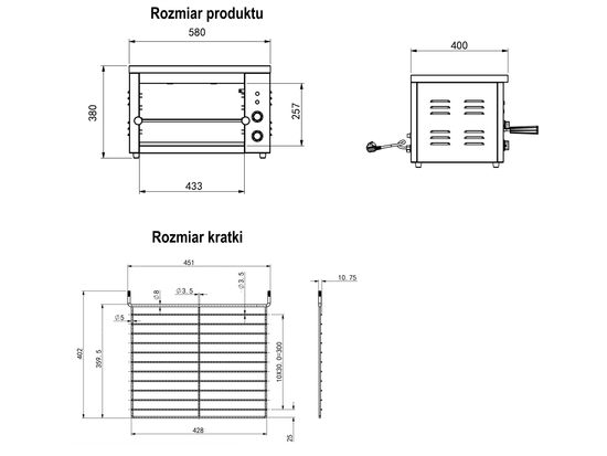 OPIEKACZ ELEKTRYCZNY 58X40X38CM