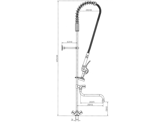 BATERIA GASTRONOMICZNA STOJĄCA Z WYLEWKĄ