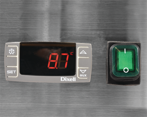 STÓŁ CHŁODNICZY 3-DRZWIOWY DO PIZZY Z NADSTAWKĄ I BLATEM GRANITOWYM