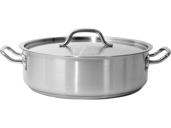 GARNEK NISKI DO DUSZENIA Z POKRYWKĄ ZE STALI NIERDZEWNEJ 36X11CM 11,2L