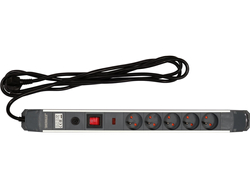 PRZEDŁUŻACZ LISTWA ZASILAJĄCA W ALUMINIOWEJ OBUDOWIE Z OCHRONĄ PRZECIWPRZEPIĘCIOWĄ I PRZECIĄŻENIOWĄ 5 GNIAZD Z UZIEMIENIEM WYŁĄCZNIK