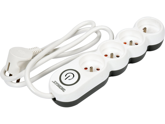 PRZEDŁUŻACZ LISTWA ZASILAJĄCA 4 GNIAZDA Z UZIEMIENIEM WYŁĄCZNIK 1,5M 1,5MM2