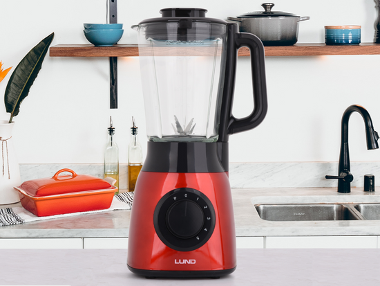 BLENDER KIELICHOWY 600W CZERWONY, SZKLANY