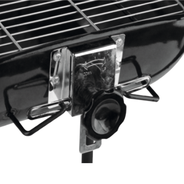 GRILL WĘGLOWY Z POKRYWĄ I REGULACJĄ RUSZTU, 45X40CM