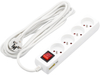 PRZEDŁUŻACZ ELEKTRYCZNY BIAŁY, 4 GNIAZDA Z UZIEMIENIEM, 5M Z WYŁĄCZNIKIEM