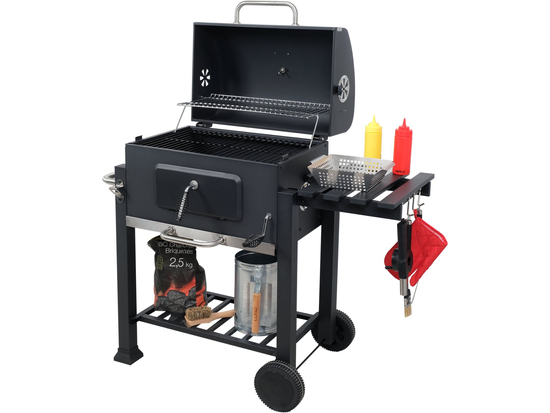 GRILL WĘGLOWY DELUXE, RUSZT 57X37CM