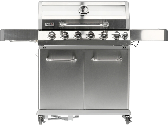 GRILL GAZOWY ITAMI 6+1 STAL NIERDZEWNA 20,5KW, Z SZYBĄ