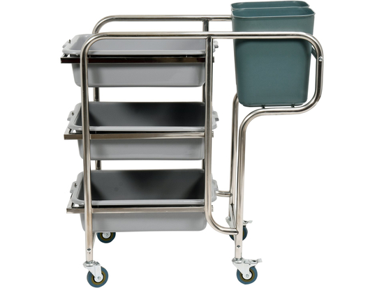 WÓZEK KELNERSKI 3-PÓŁKOWY Z 5 POJEMNIKAMI