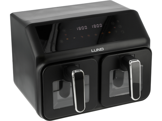 FRYTKOWNICA BEZTŁUSZCZOWA 2200W 4L+4L CZARNA