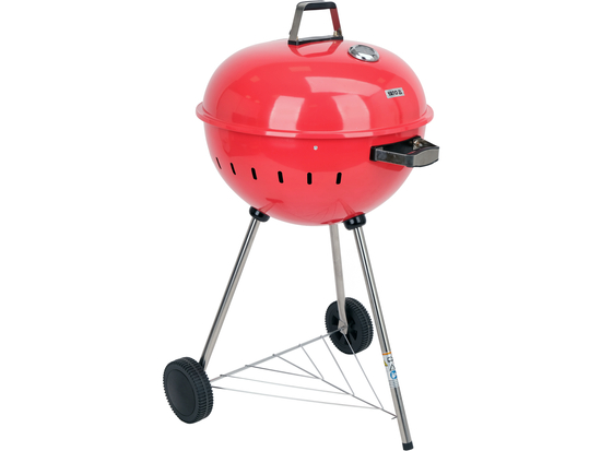 GRILL WĘGLOWY OKRĄGŁY 54CM CZERWONY